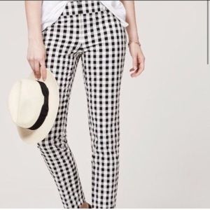 🥑5/$25 LOFT Marisa Straight Gingham Seersucker Pants sz 6